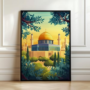 Palestine Wall Art, Al-Aqsa Mosque Art Print, Islamic Wall Art, Free Palestine, Muslim Decor, Muslim Art, Islamic Home Decor, Islamic Gift