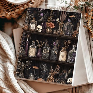 Apothecary Notebook, Gothic Witch Journal, Witchy Gifts, Botanical Notebook, Dark Academia Book, Witchcraft Journal, Dark Cottagecore Gift