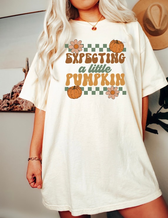 Retro Fall Pregnancy Announcement Sweatshirt Expecting A