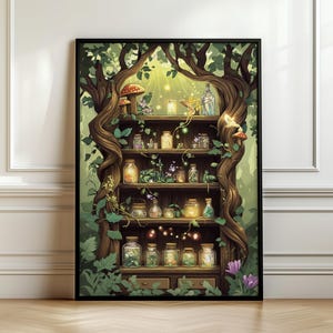Apothecary Wall Art, Witch Art Print, Faery & Nature Apothecary, Witchy Home Decor,  Dark Academia Decor,Gift For Witch, Witchcraft Wall Art