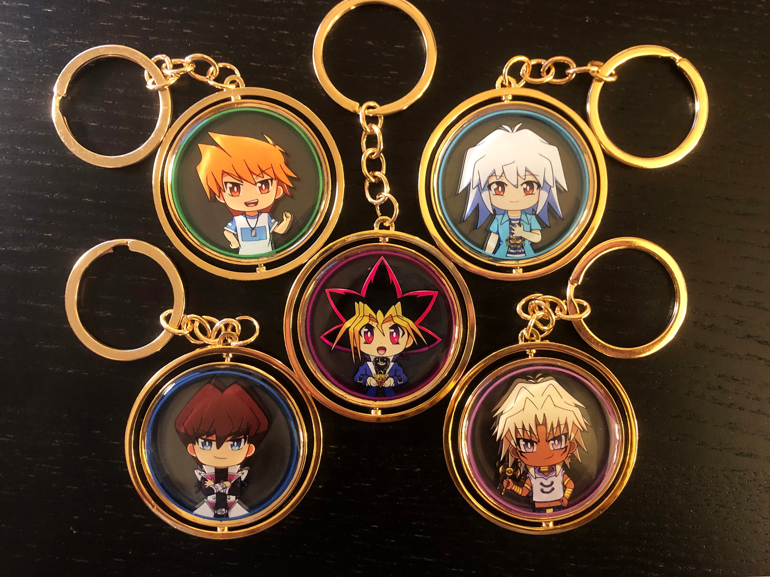 Yugioh Spinning Gold Keychains Etsy