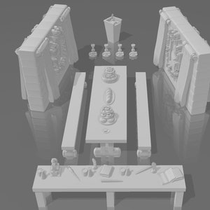 Digital RPG Hoggywarts Potta Wizard Academy Set | Tabletop game Role Playing Game Food Furniture Table Wall DND Download 3D Printable File