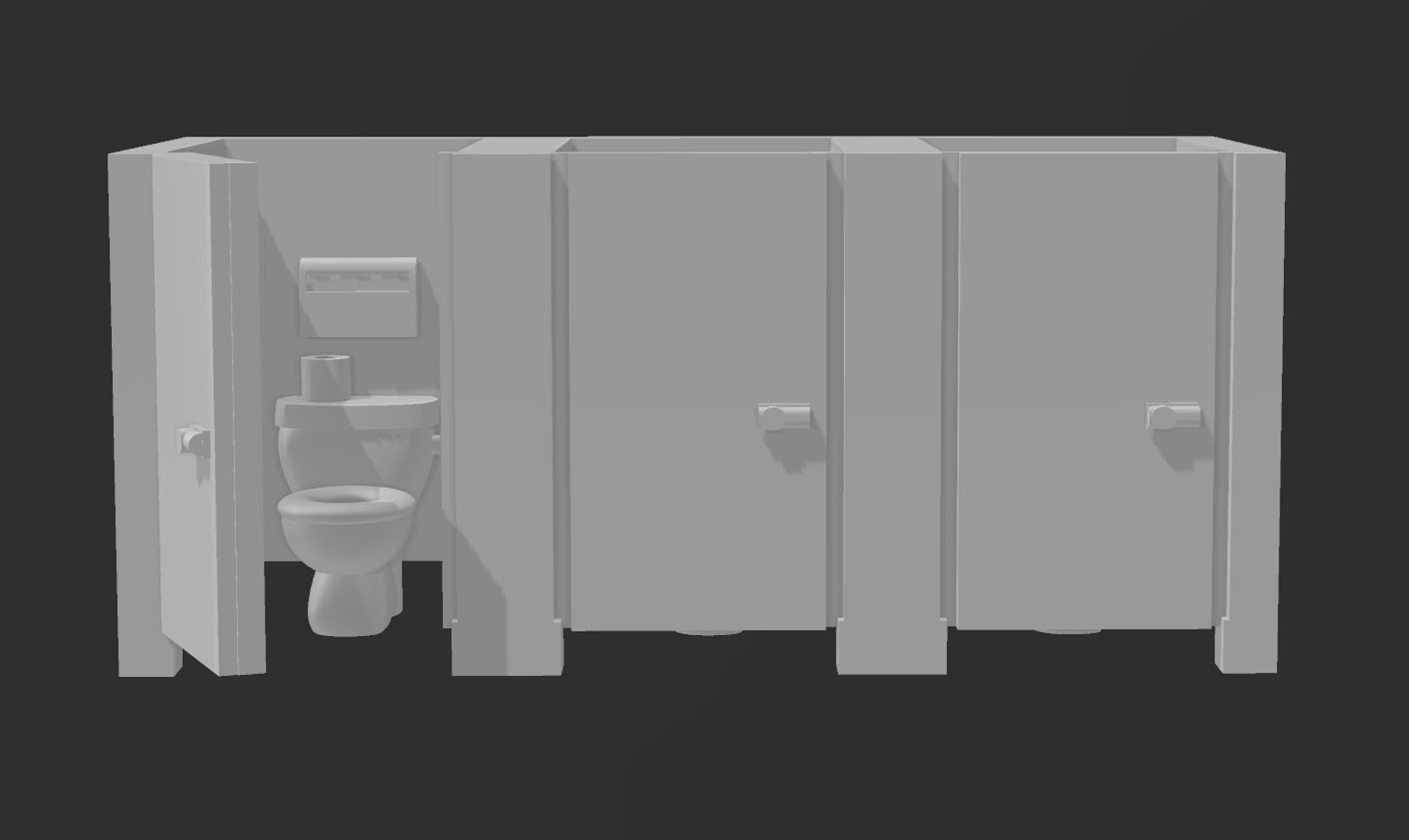 Digital RPG Public Bathroom Set Tabletop Game Restroom Miniature Mini