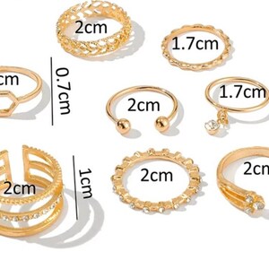 8 pc Boho Ring Set image 3