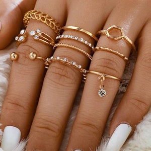 8 pc Boho Ring Set image 2