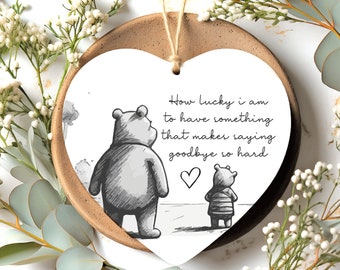 Goodbye Gift, Memorial Ornament, Leaving Gift, Sympathy Gift, Bereavement Gift, How Lucky I am, Friendship Winnie the Pooh Gift,