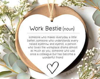 Work Bestie Gift Acrylic Keepsake for Colleague Birthday Work Bestie Birthday Definition Gift