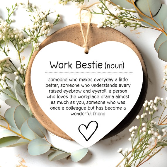 Work Bestie Gift Acrylic Keepsake for Colleague Birthday Work Bestie Birthday Definition Gift