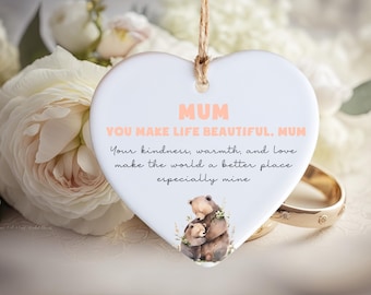 Mums Make Life Beautiful - Mum Gift Keepsake Mum's Birthday | Present For Mom Thank You For Her Mothers Day Gift