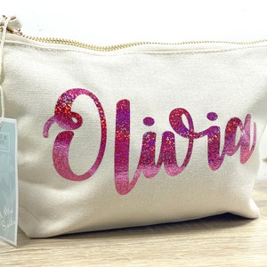 Personalisierte Schminktasche, Kosmetik, Brautjungferngeschenk, Geburtstagsgeschenk für Sie, Mädchen, Muttertag, Valentinstag, Schwester, Tante, Mutter, Nichte