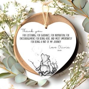 Thank You Keepsake | Personalised Thank You Gift | Winnie the Pooh | To Say Thank You | Acrylic Heart Keepsake | Thank You Present | Friends