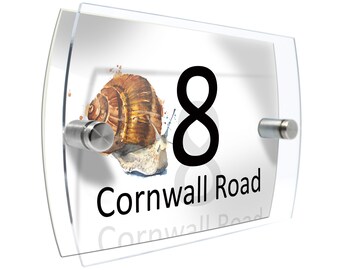 Snail Modern House number Property Sign Name and Number Street Wall