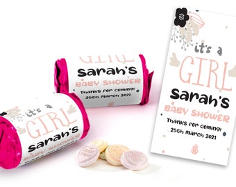 Personnalisé Baby Shower Newborn Mini Love Heart Sweets for baby girl Party Favors
