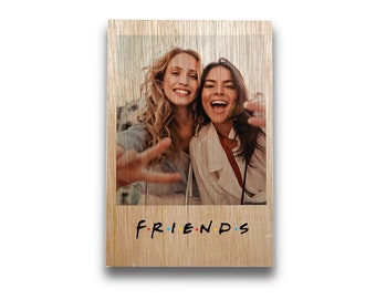 Handmade Personalised friendship Wooden Photo Block gift for best fiend gift
