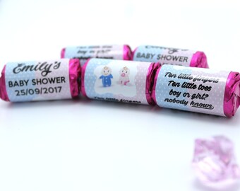 Personnalisé Baby Shower Nouveau-né Mini Love Heart Sweets for baby Girl or Boy Party Favors
