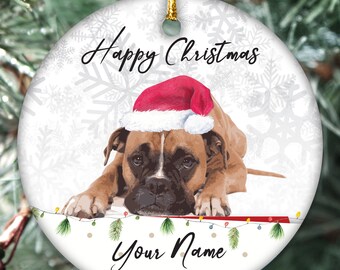 Handmade personalised Name shih tzu Christmas Bauble Puppy Pet Xmas Gift Tree Decoration