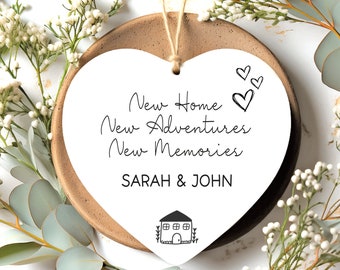 Personalised New Home Ornament - New Home Gift for Couples - Acrylic Heart Hanging Ornament