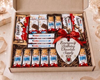 Happy Birthday Kinder Chocolate Gift Box | Milestone Celebration Hamper | Keepsake Acrylic Heart Present | Sweet Birthday Treat Box