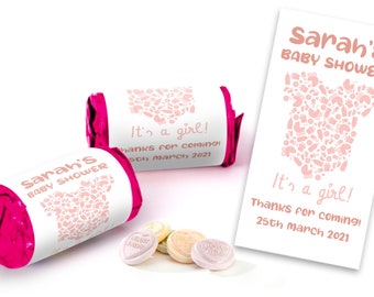 Personnalisé Baby Shower Nouveau-né Mini Love Heart Sweets for baby Girl Party Favors