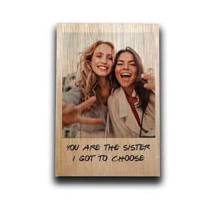 Handmade Personalised friendship Wooden Photo Block gift for best fiend gift - Sister