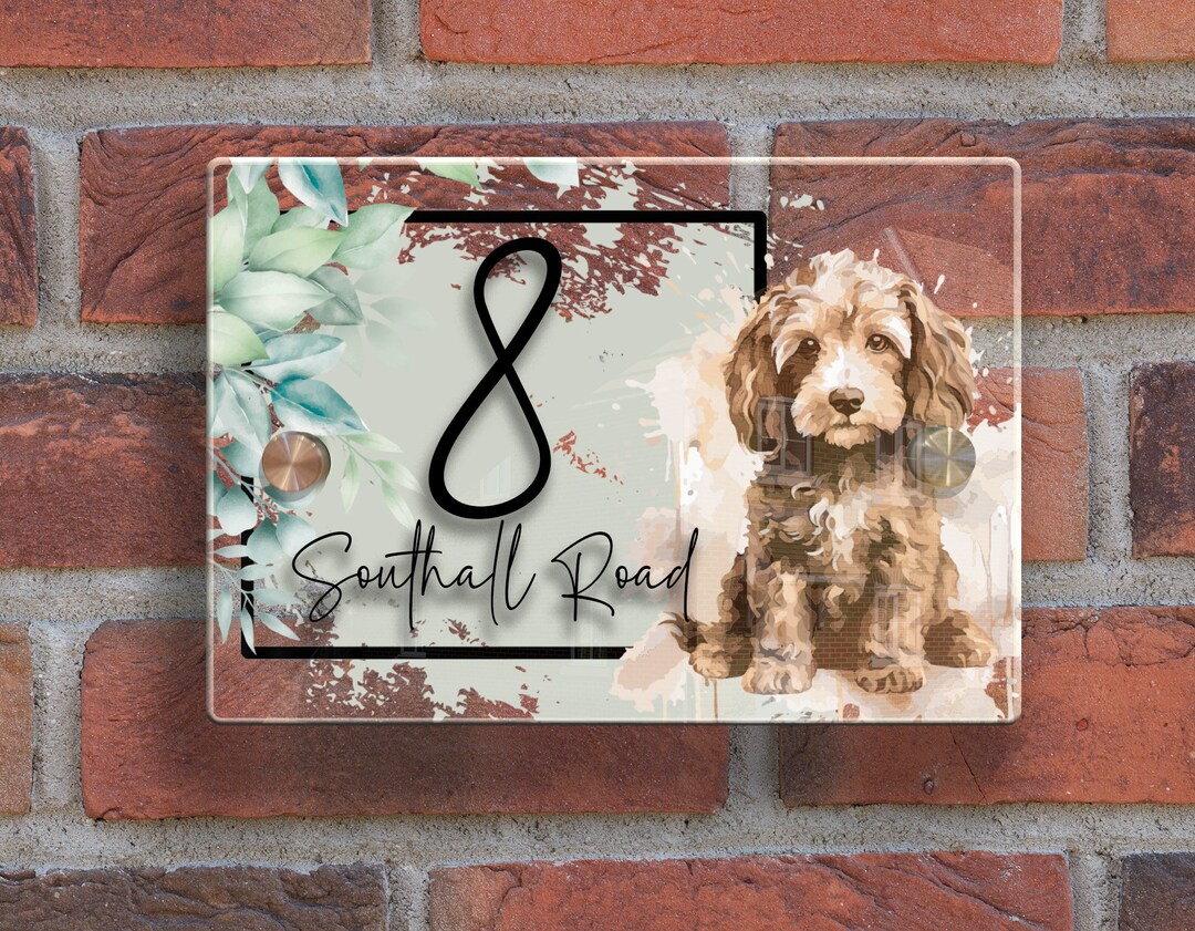 Cockapoo Inside Sign Cockapoo Bespoke Modern Contemporary House Sign Plaque Door Number ...