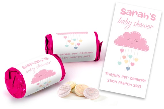 Personalised Baby Shower Newborn Mini Love Heart Sweets for Baby