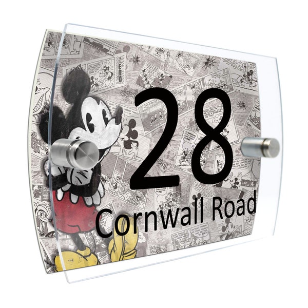 Modern House number Property Sign Name and Number Street Wall Plaque