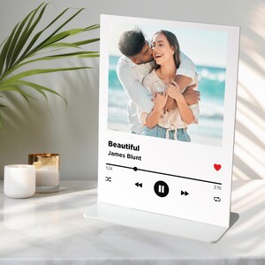 Gepersonaliseerde Spotify-fotocadeau Acrylcadeau Gepersonaliseerde Valentijnsdag Plaquette Kaart Jubileum Muziek Lied Aandenken Koppels