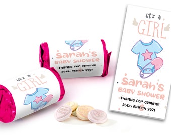 Personnalisé Baby Shower Newborn Mini Love Heart Sweets for baby girl Party Favors