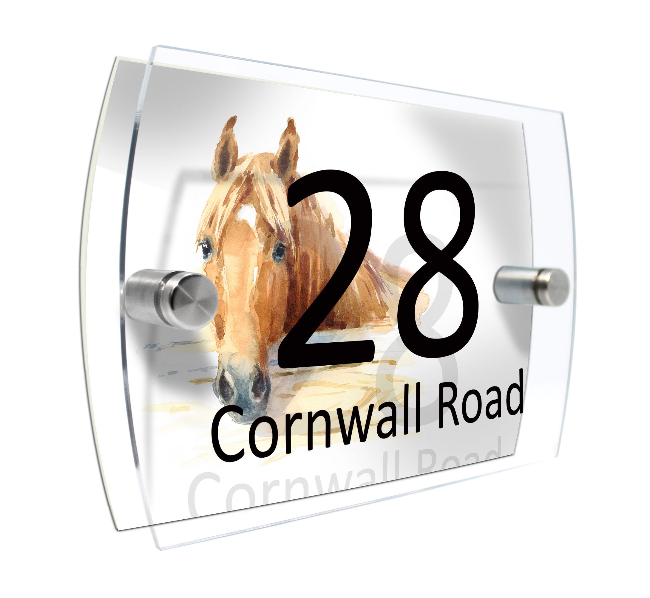 Plaque maison numero à personnaliser aluminium porte chevaux cheval R322 - France
