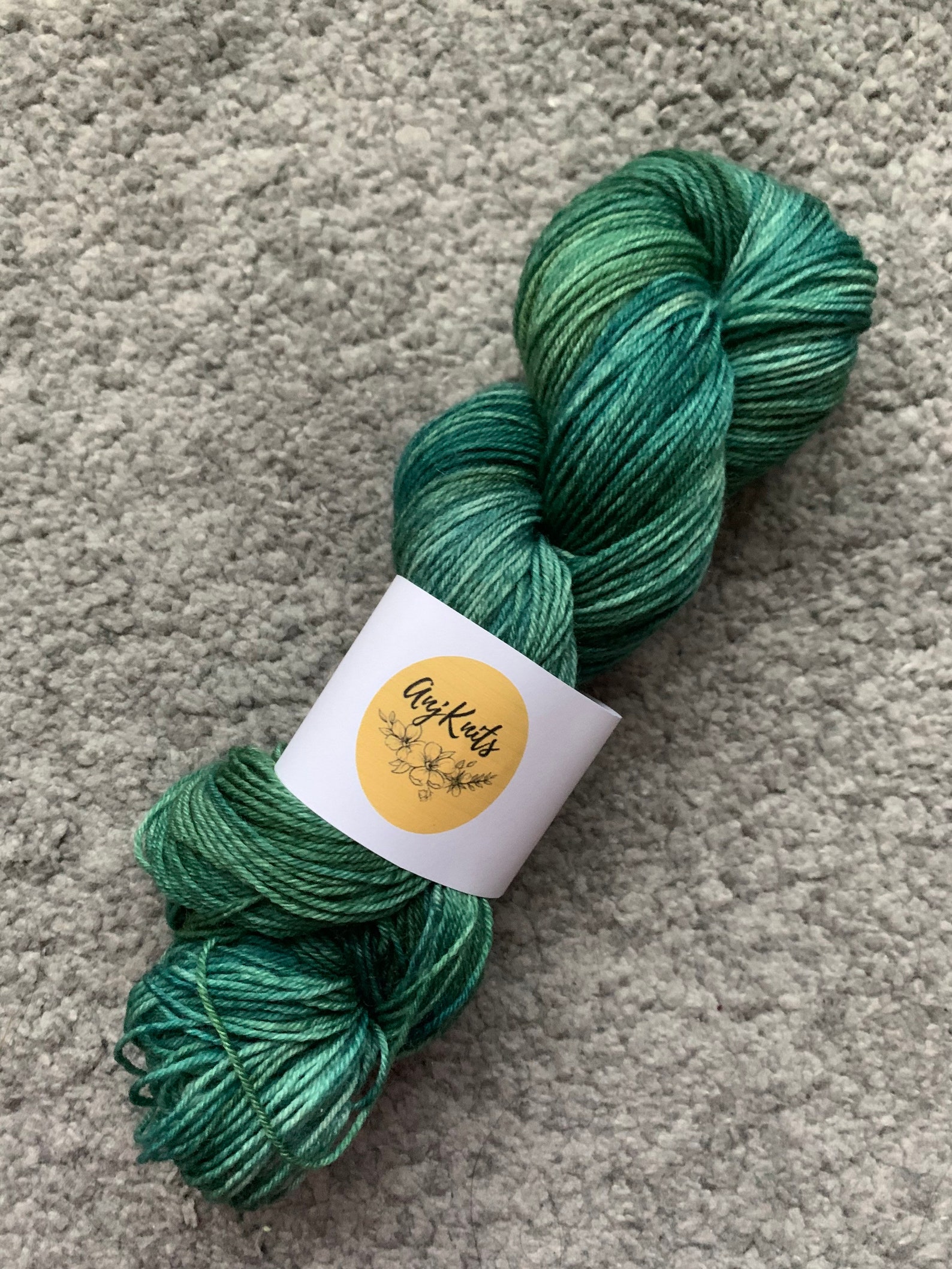 100g hand dyed yarn forest green Etsy