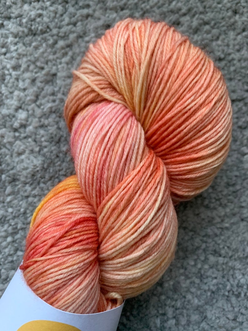 Just Peachy 100g Hand Dyed Yarn