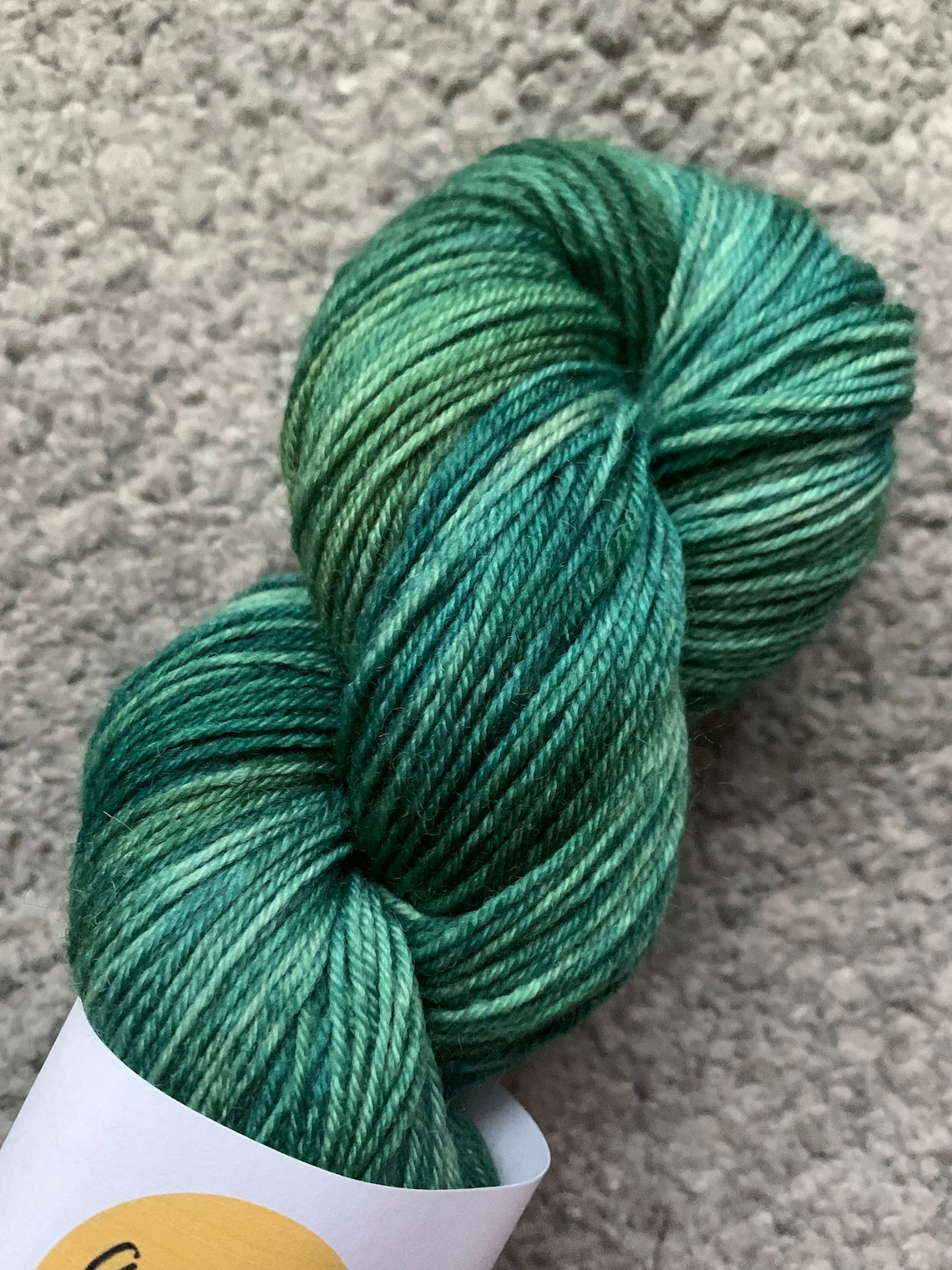 100g hand dyed yarn forest green Etsy