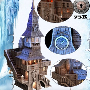 Dwór z wieżą zegarową - mróz 2 - idealny do Dungeons and Dragons i innych gier RPG