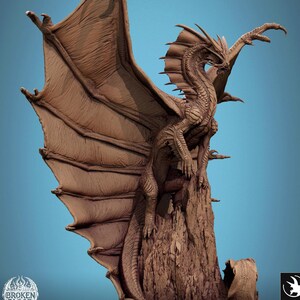 Legendärer Gold Dragon Prestige Broken Blood von Rescale Miniatures Lord of the Print - ideal für Dungeons and Dragons Tabletop RPGs Wargaming