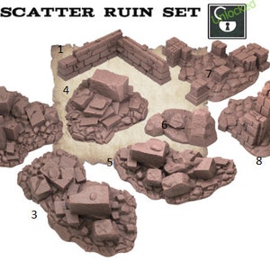 Scatter Ruins Terrain - tale of two cities - ideal for Dungeons and Dragons and other Tabletop RPGs D&D Wargaming