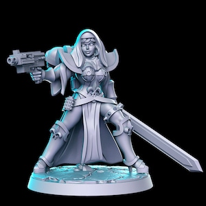 Nun Warriors Set 4 (32mm)- Nun Sisters - ideal for Dungeons and Dragons and other Tabletop RPGs/ D&D/ Wargaming
