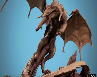 Resin Black Dragon-miniatuur: Conclave of Bones, D&D-tablet-RPG