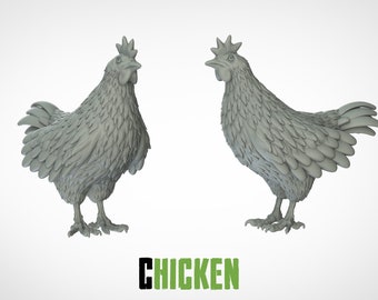 Miniatuur kip kip/haan: ideaal voor Dungeons and Dragons en andere tabletop-RPG's/Wargaming/D&D