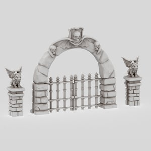 Graveyard Gate/Steinwand Set - the frost - ideal für Dungeons and Dragons und andere Tabletop RPGs