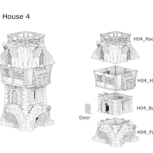 Medieval House 4 (28 mm) - mróz - idealny do Dungeons and Dragons i innych gier RPG