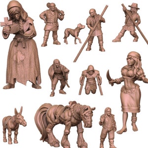 Mideval Townfolks - dark alley - ideal for Dungeons and Dragons and other Tabletop RPGs/ D&D/ Wargaming