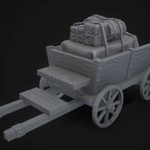 Zubehörwagen mit abnehmbarem Pferd und Fracht - ideal für Dungeons and Dragons und andere Tabletop RPGs