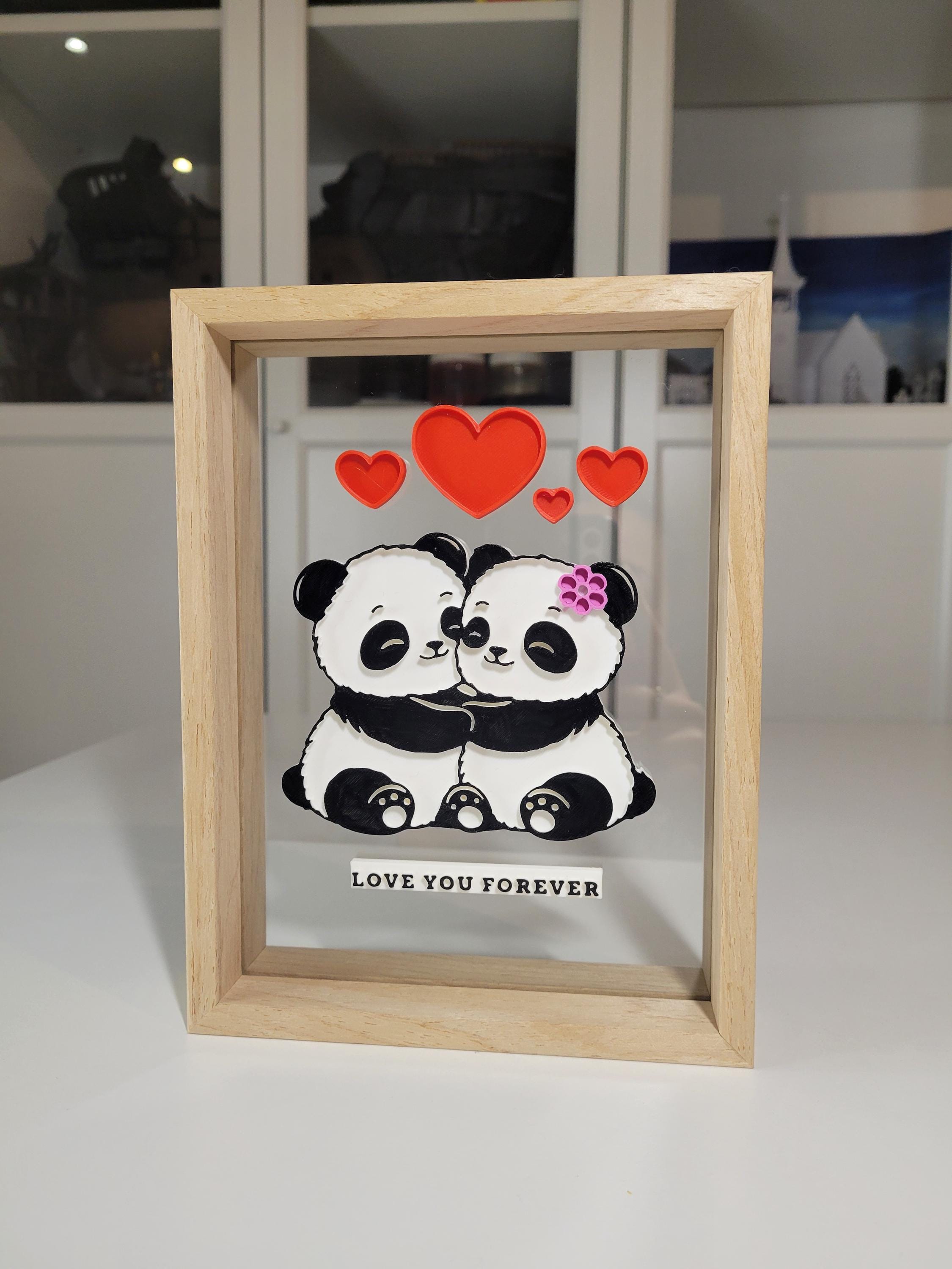 Custom Frame Panda Family Portrait 3D Printed Family Gift Customized ...