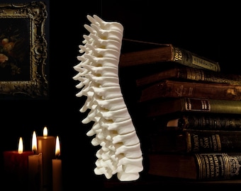 Portacandele a forma di spina dorsale, decorazione per candele in osso di Halloween, decorazione gotica per lumini o candele spesse