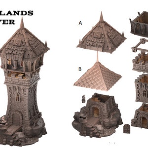 Outlands Tower- tale of two cities - ideal for Dungeons and Dragons and other Tabletop RPGs/ D&D/ Wargaming