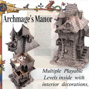 Medieval House Arcymage's Manor - opowieść o dwóch miastach - idealna do Dungeons and Dragons i innych gier RPG D&D Wargaming