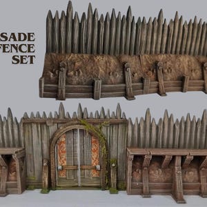 Viking Saga Palisade Fence: Dungeons and Dragons Tabletop RPG Wargaming Terrain