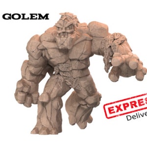 Stone Golem Miniature: Dungeons and Dragons Tabletop RPG, Wargaming