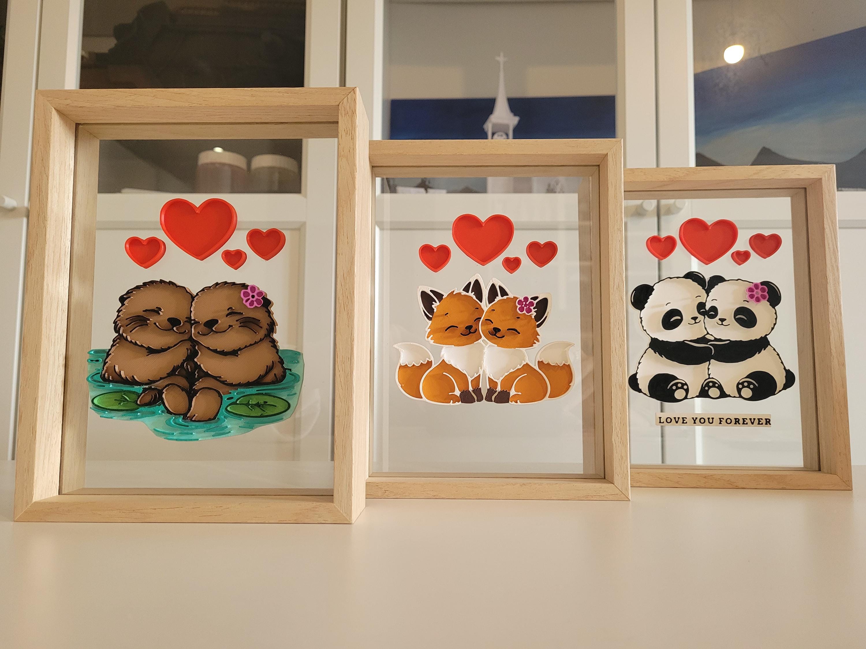 Custom Frame Panda Family Portrait 3D Printed Family Gift Customized ...